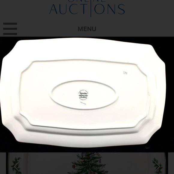 Spode Holiday Platter with Green and White Design
